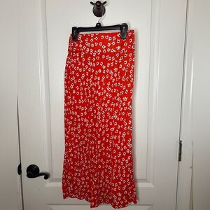 Billabong Red Floral Mid Skirt